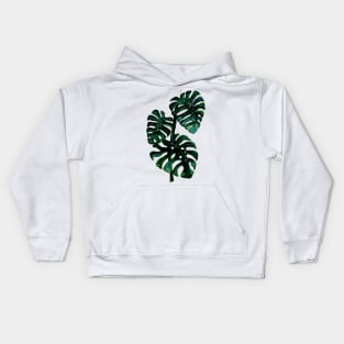 Green Monstera Plant Kids Hoodie